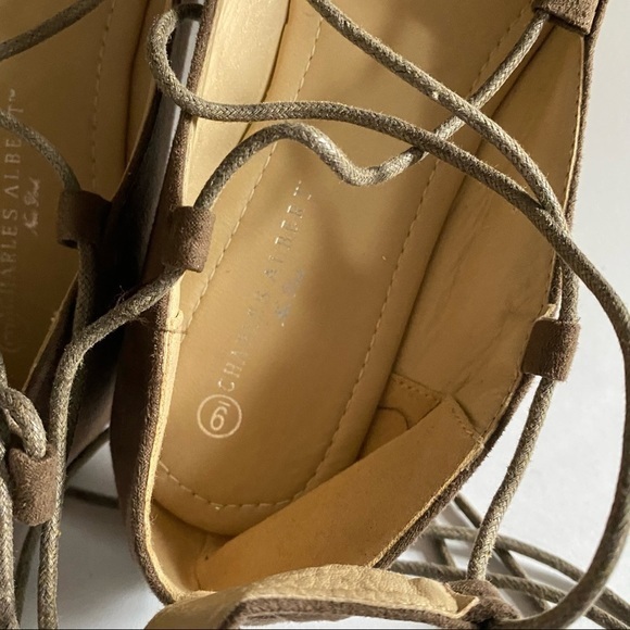 Charles Albert Shoes Women’s Size 9 Flats Lace Up The Ankle - Picture 6 of 8